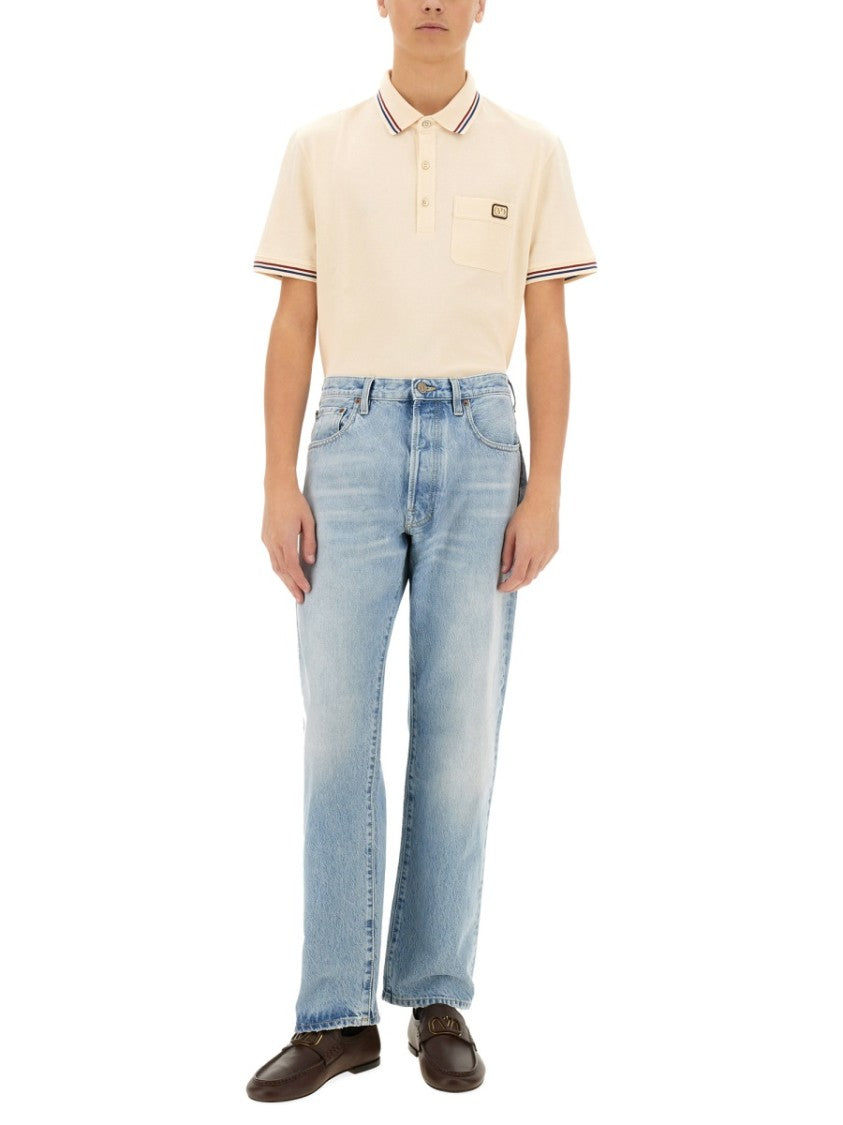 Regular Fit Denim Pants With Vintage Appeal