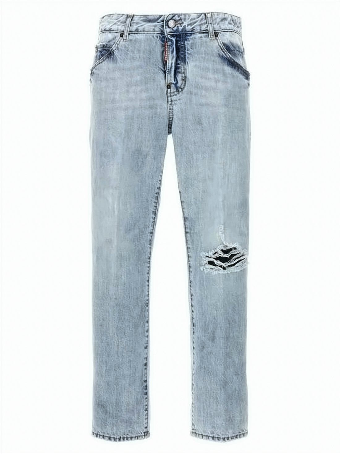 Light Wash Distressed Denim Jeans