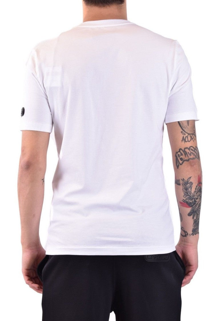 White Logo Print Cotton T-Shirt