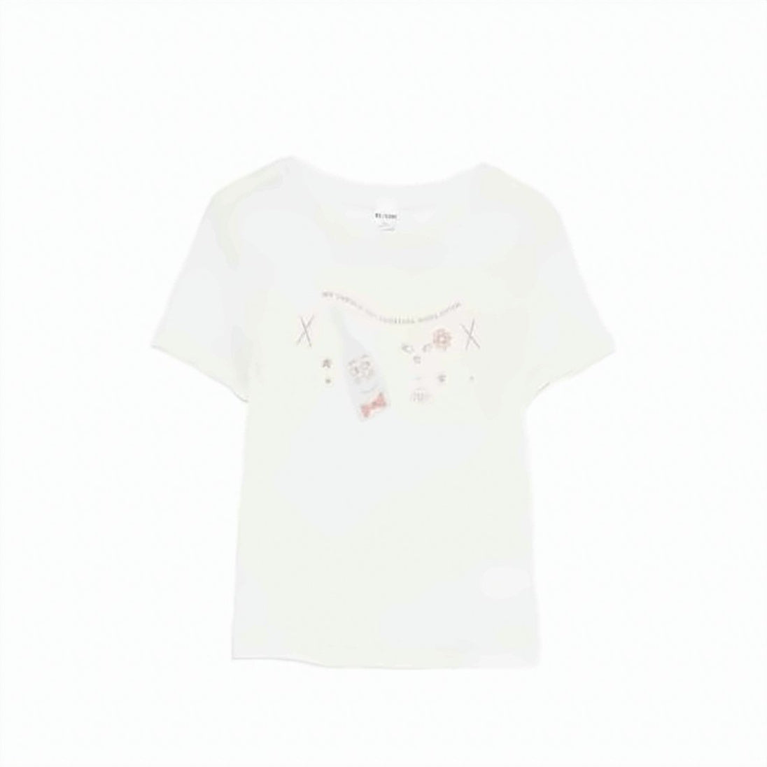 Fitted Short-Sleeve T-Shirt With Subtle Graphic Print