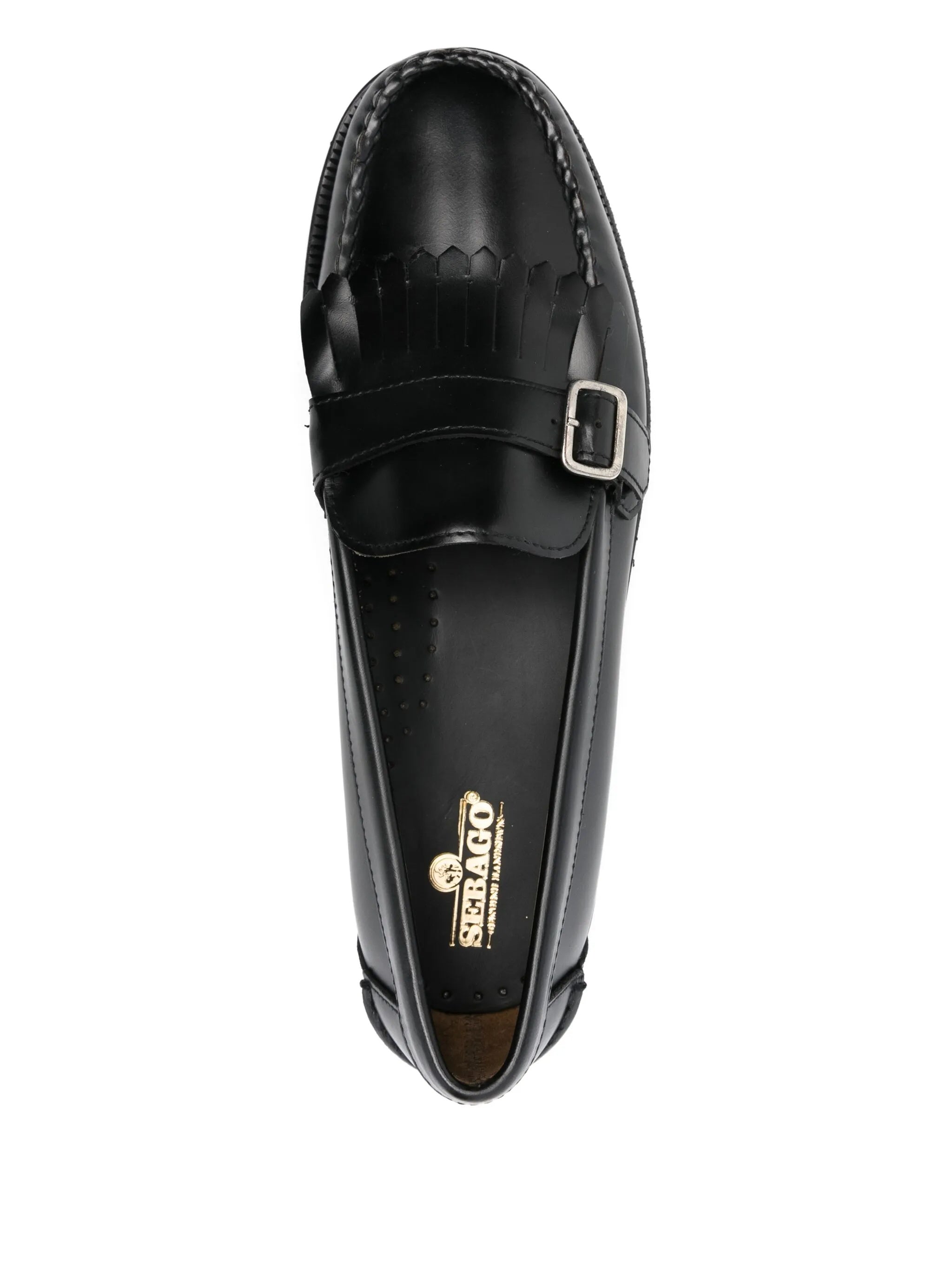 Black Ales Moccasin Toe Leather Loafer