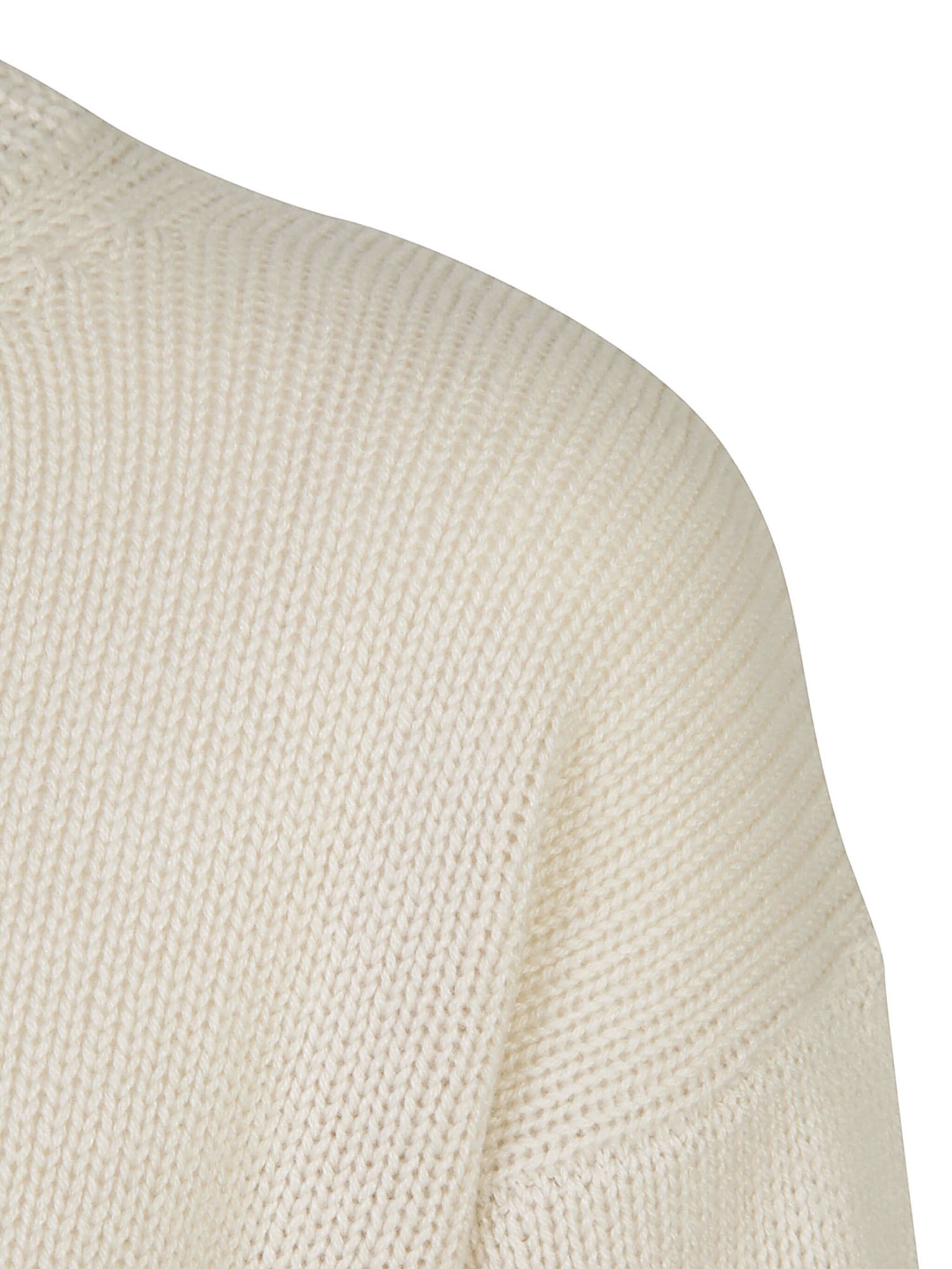 White Pullover Relaxed-Fit Wool Turtleneck