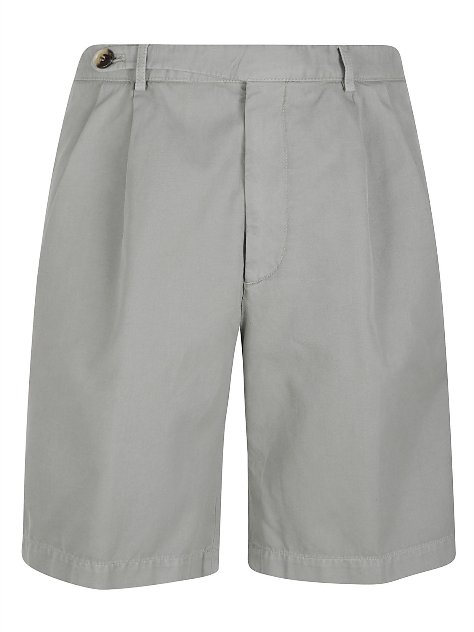 Tailored Grey Shorts with Flat Front