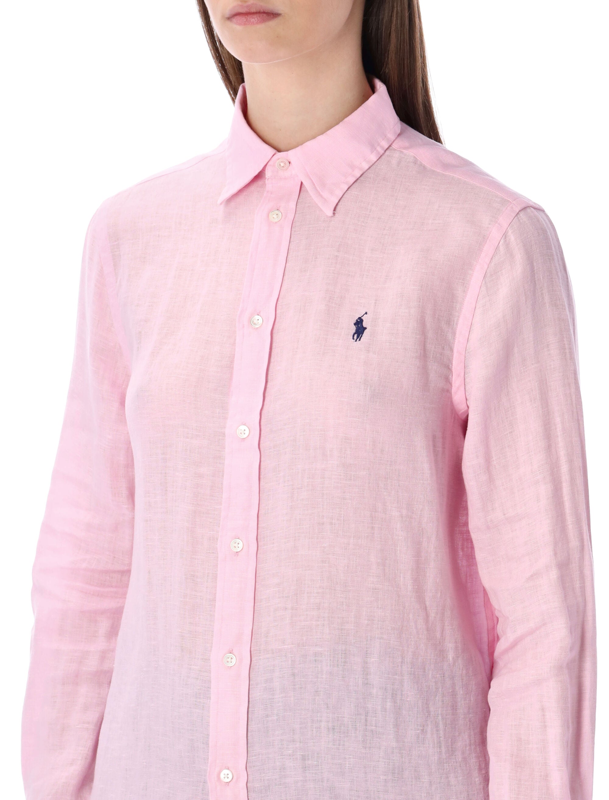 Lightweight Linen Shirt With Point Collar