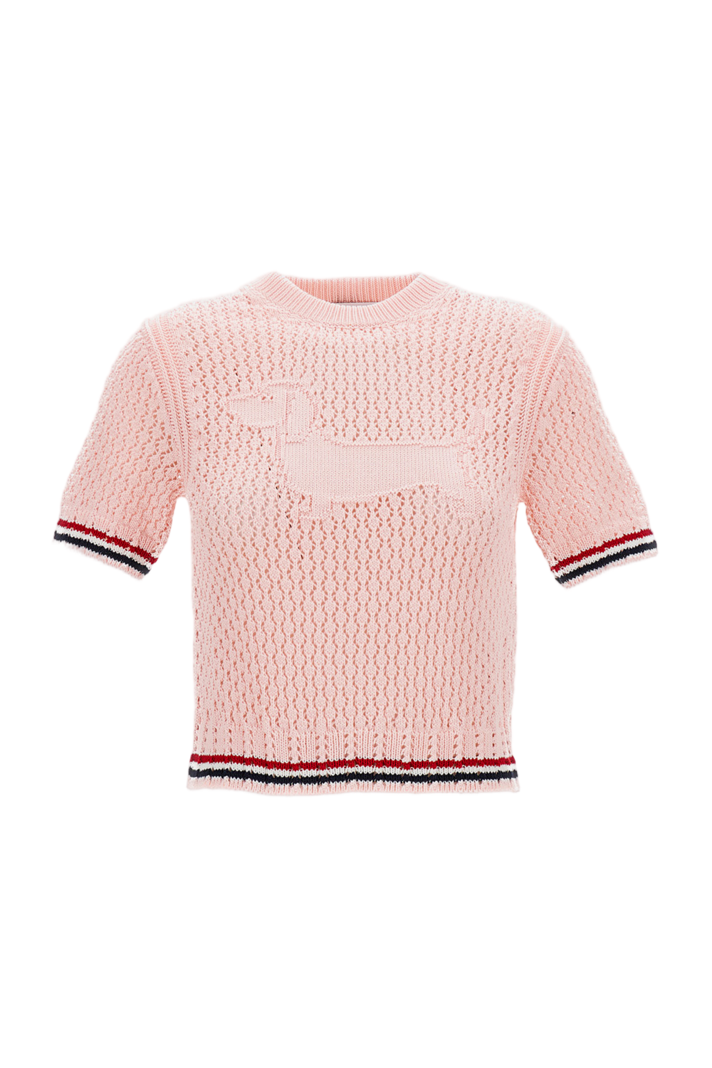T-shirt dzianinowy z okrągłym dekoltem i paskami RWB