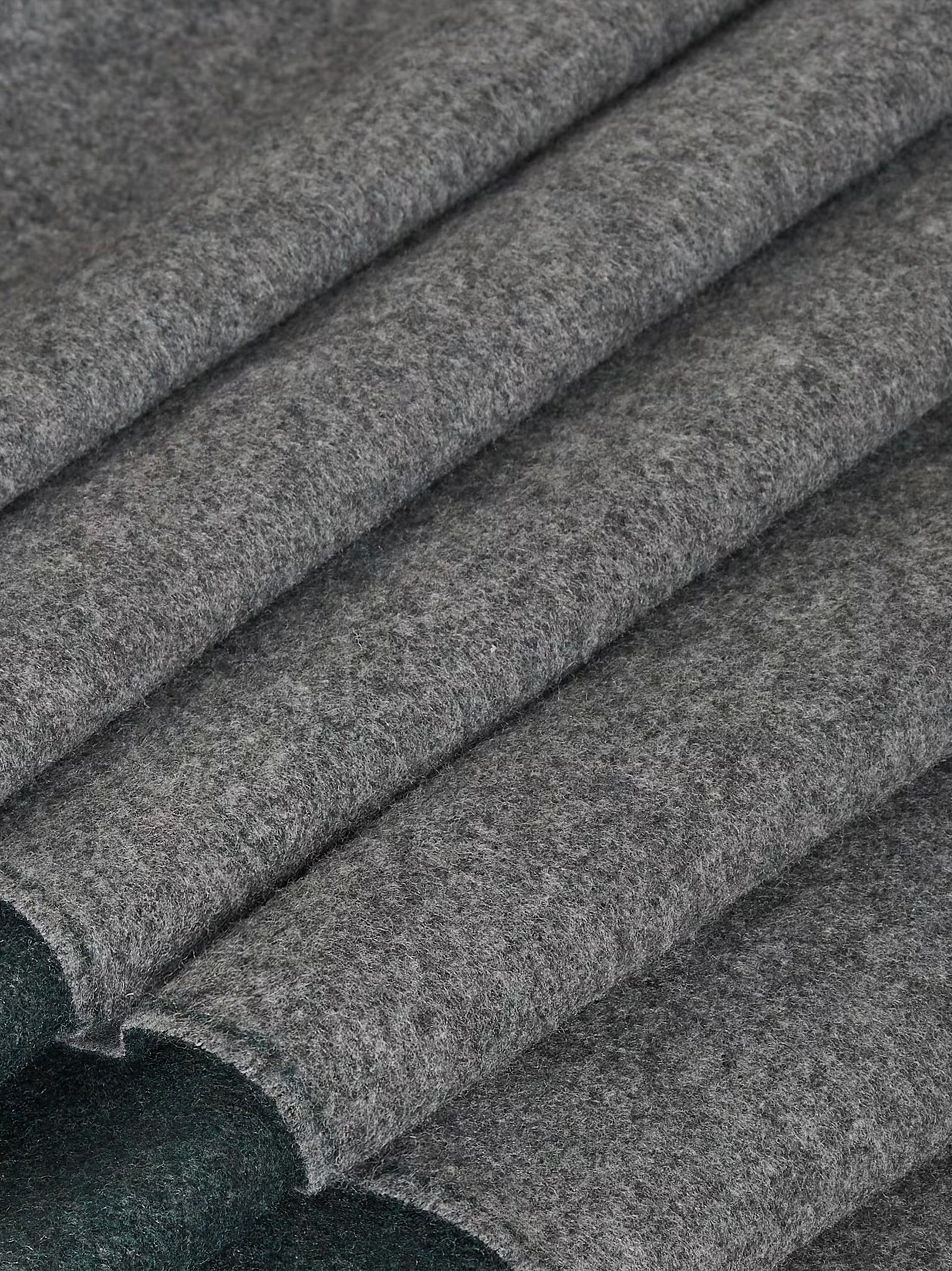 FF Double-Sided Grey Green Fringed Scarf