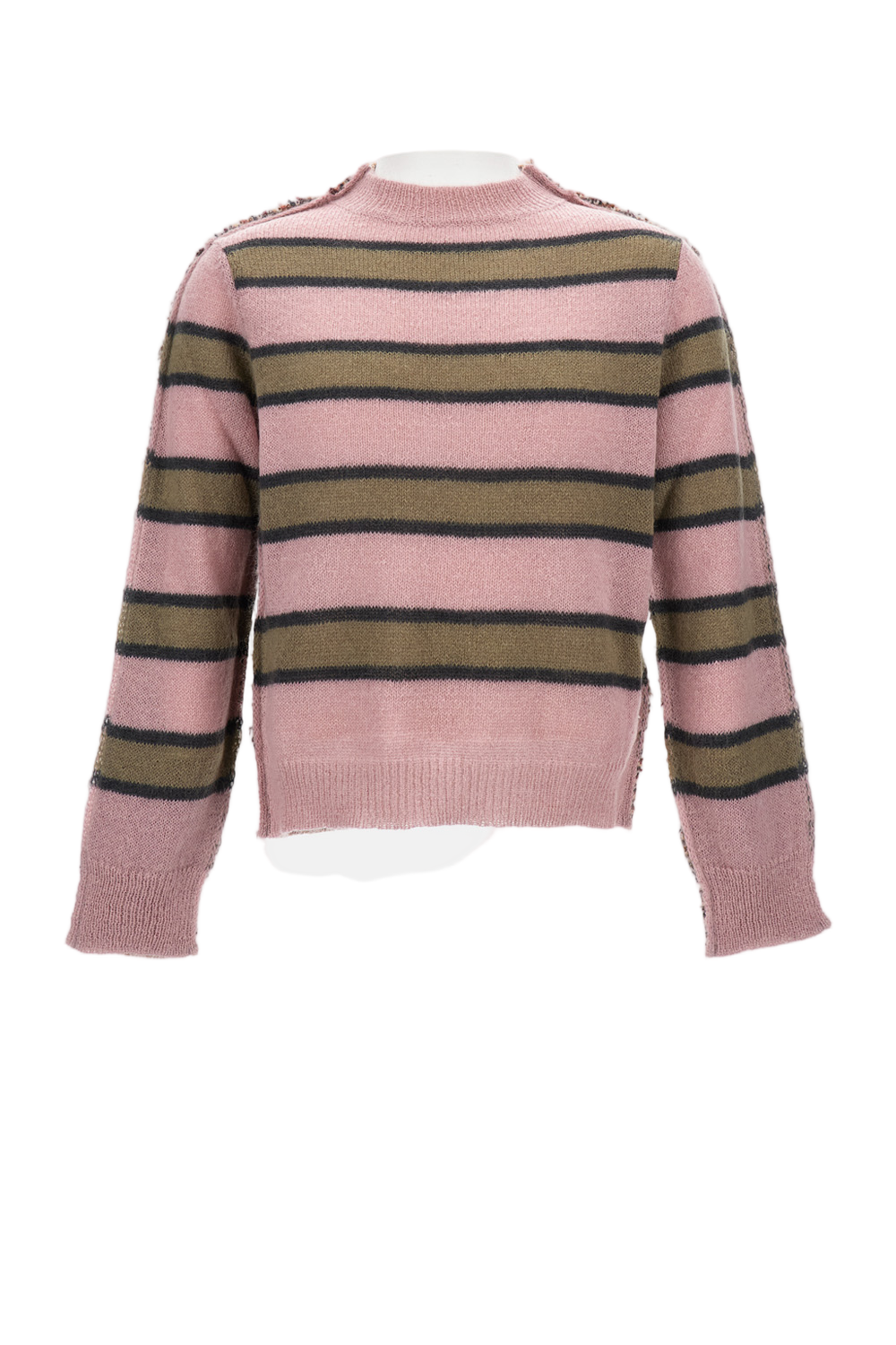 Sweter wełniany w paski o luźnym kroju