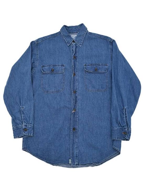 Relaxed Fit Denim Shirt With Buttoned Cuffs And Chest Pockets