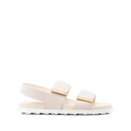 Minimalist Calf Leather Sandal with Textured Rubber Outsole