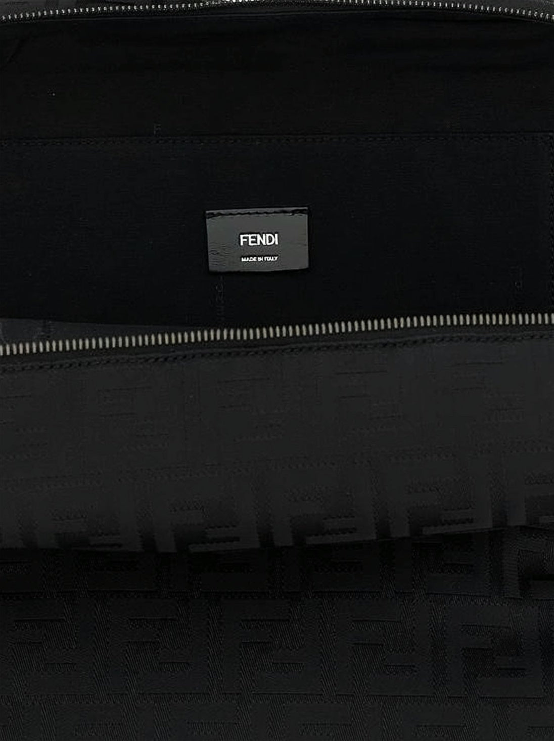Textured Fabric Backpack with Leather Accents