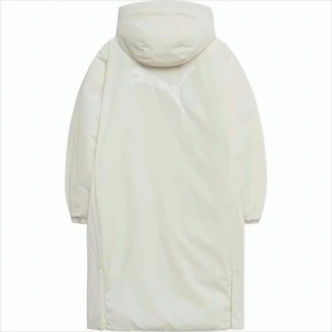 Quilted White Long Padded Coat with Hood