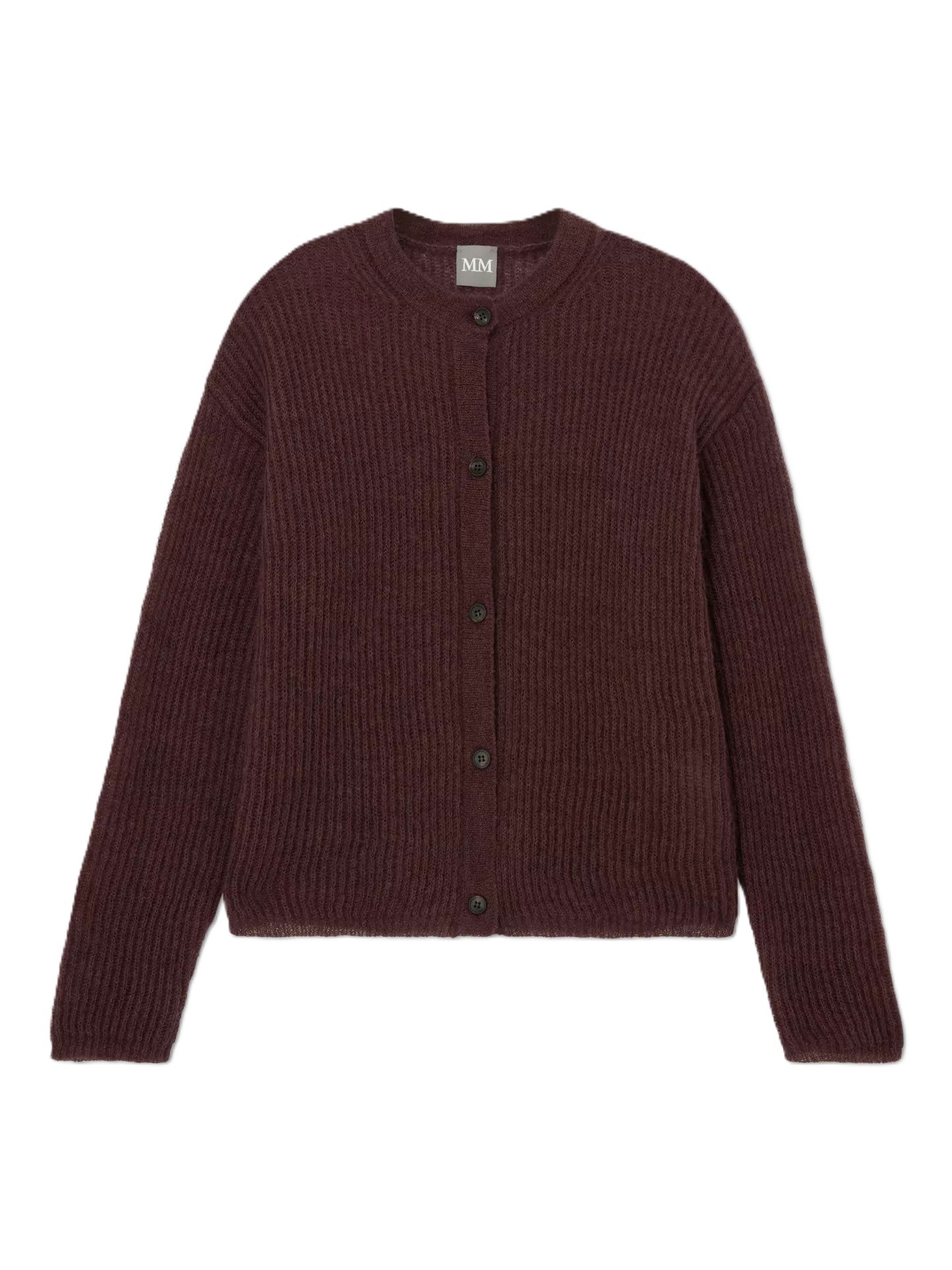Medium Length Burgundy Cardigan