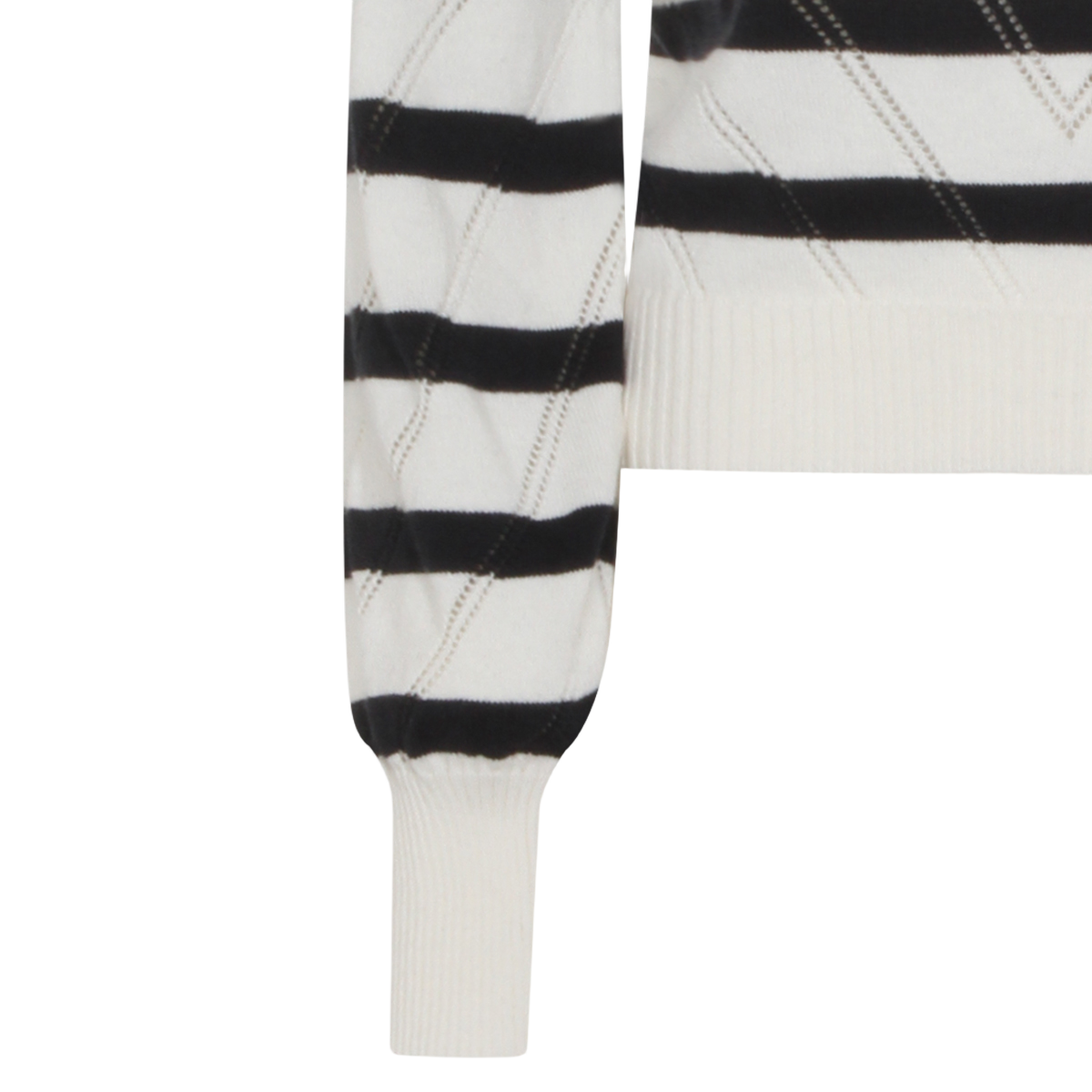Lightweight Knit Sweater with Chevron Stripes