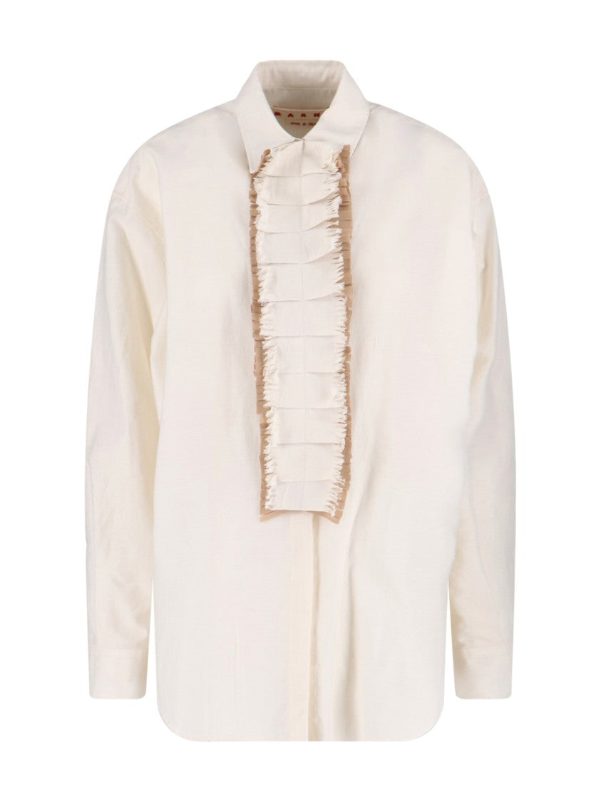 Ruffle Shirt – Cream