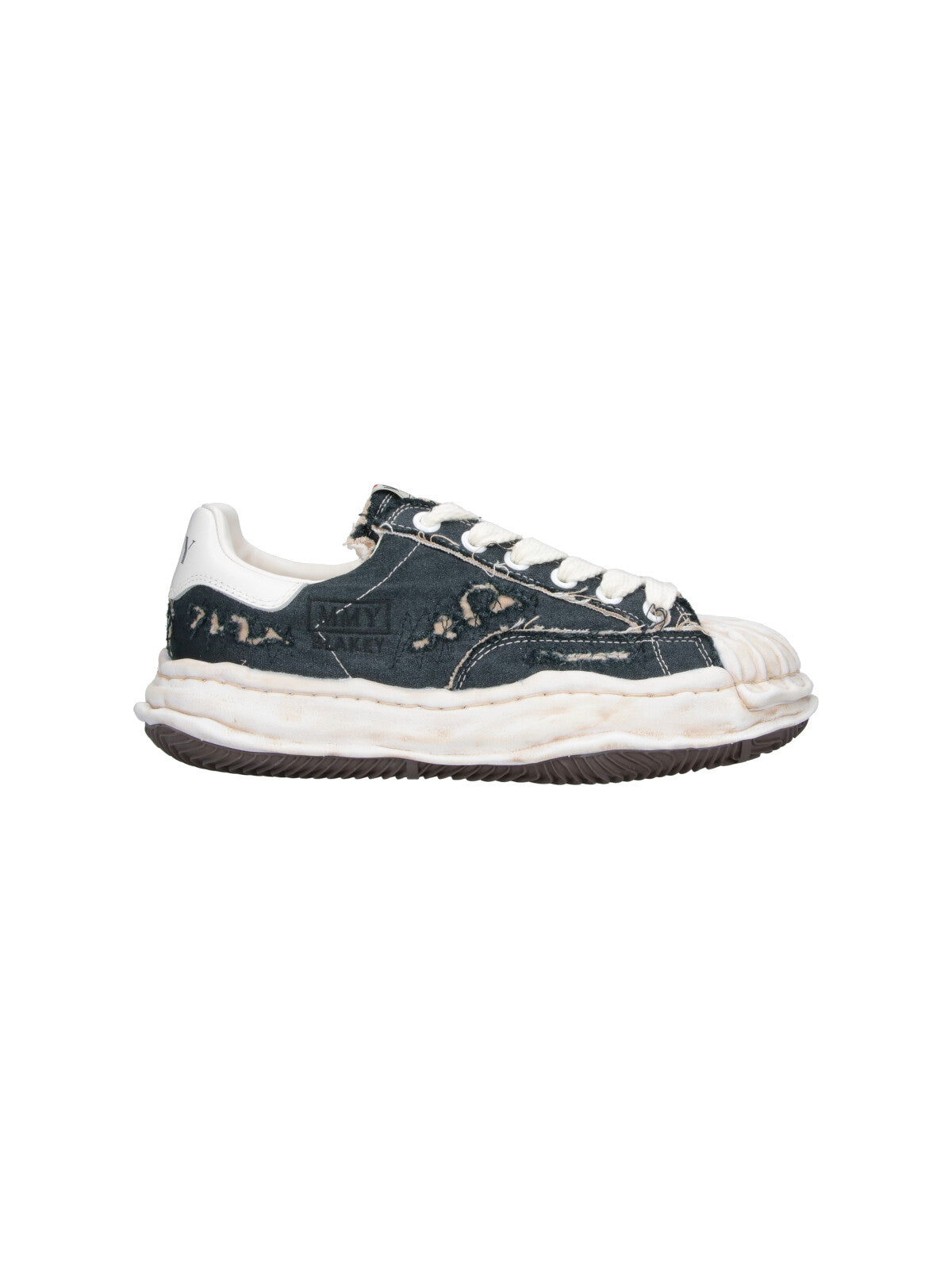 Black Blakey Distressed Cotton Rugged Sneakers
