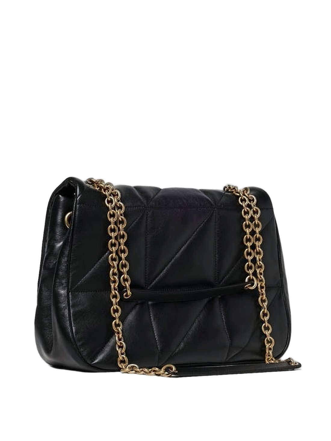 Quilted Black Lambskin Crossbody Bag