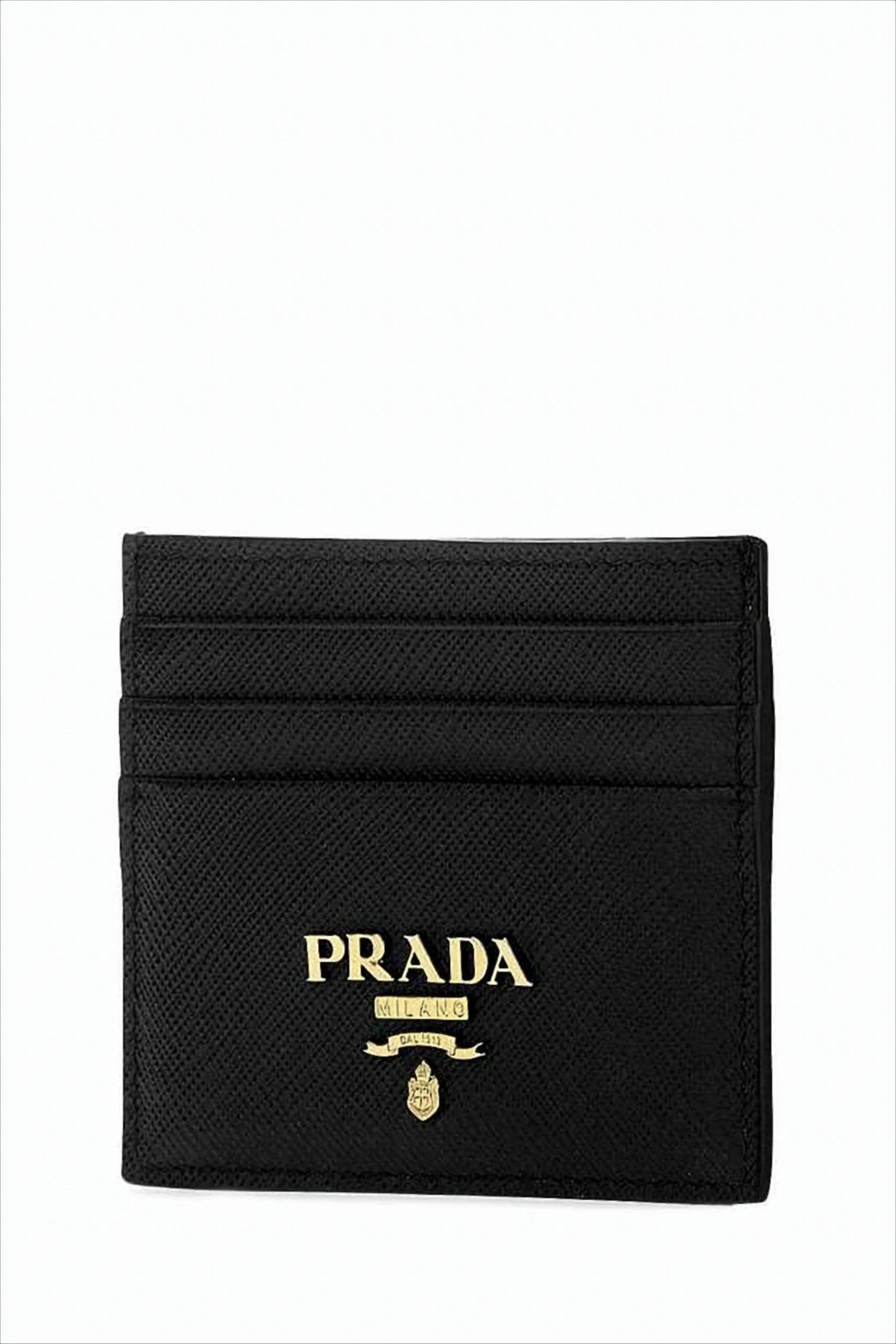 Textured Rectangular Card Wallet with Metallic Logo