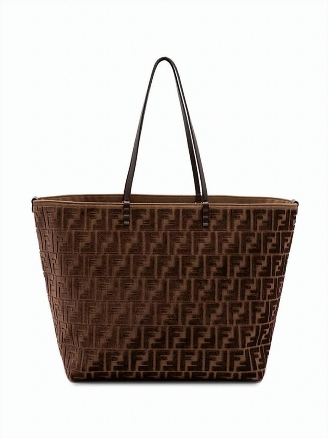 Trapezoidal Brown Calf Leather Tote Bag
