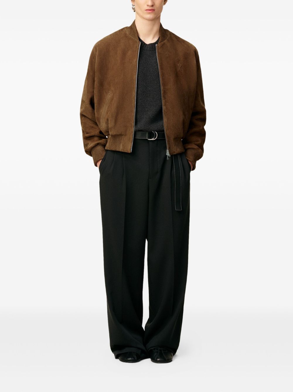 Suede-like Brown Casual Jacket