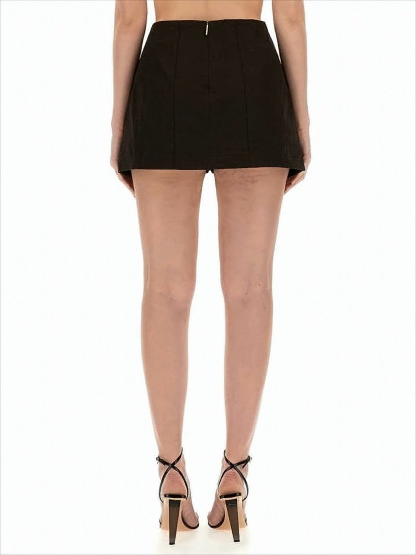Front-Split Mini Skirt with Structured Design