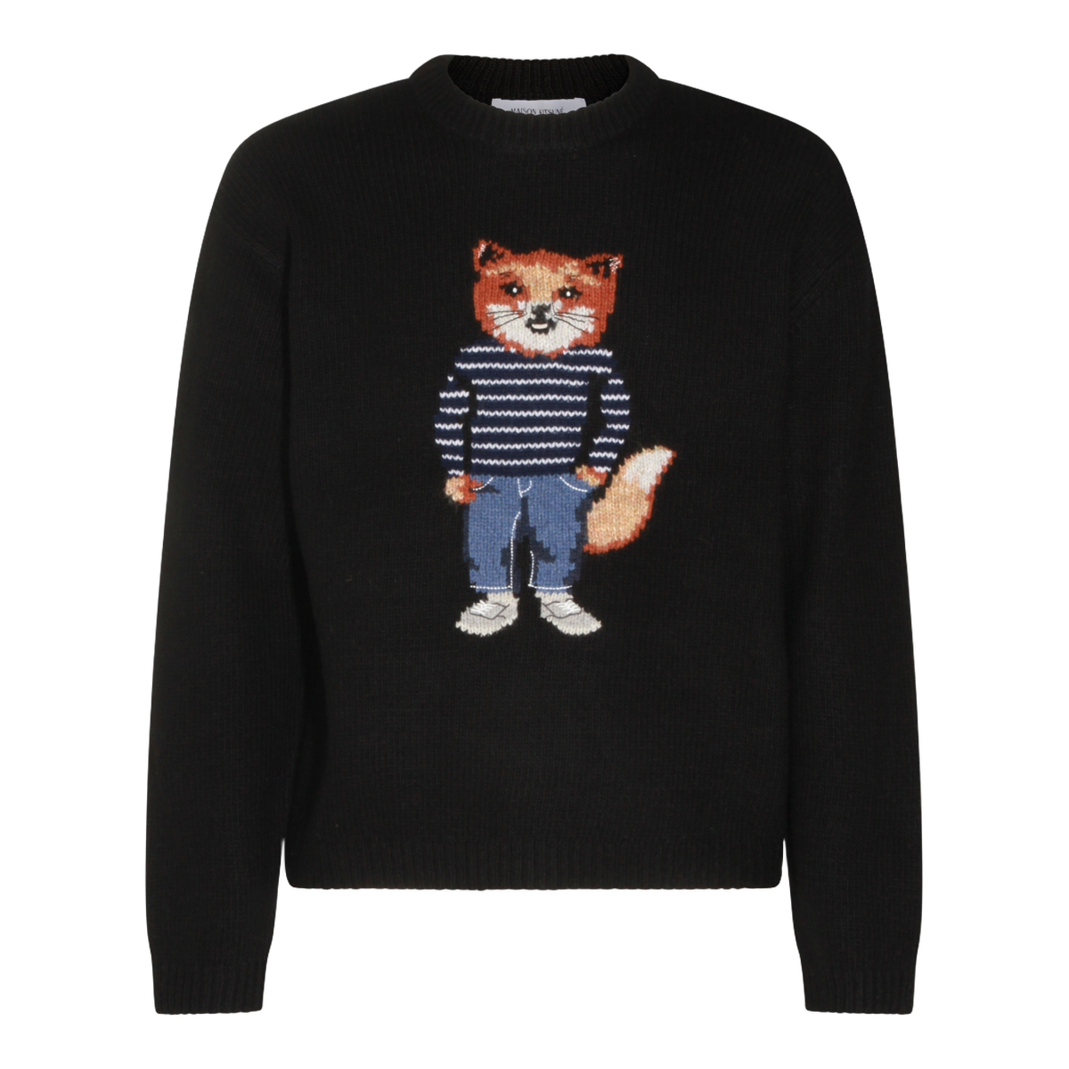 Playful Knitted Fox Design Sweater