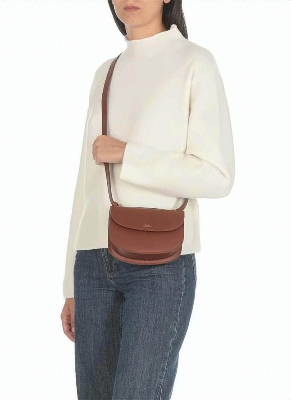 Structured Calf Leather Crossbody Bag