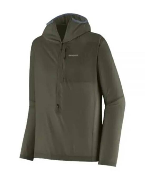 Hooded Pullover Sweatshirt With Half-Zip And Chest Pocket