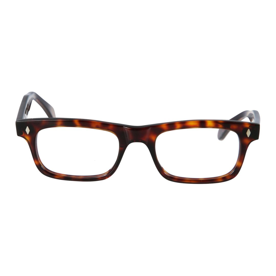 Niki Tortoiseshell Frame Rectangular Eyeglasses with Metallic Accents