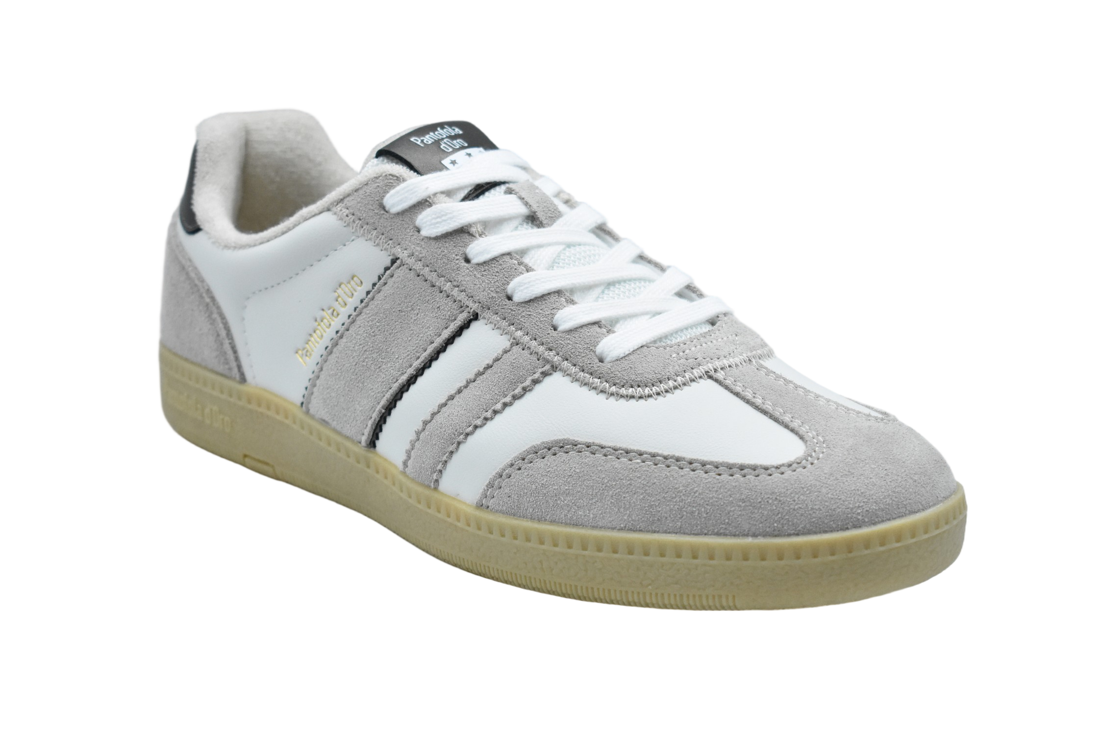 Ivory Low-Top Sneakers With Suede
