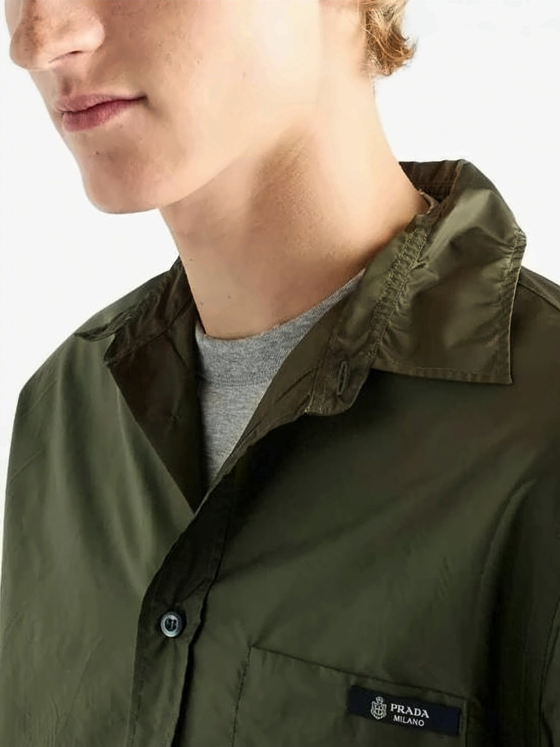 Long-Sleeve Shirt with Classic Collar and Elastic Cuffs