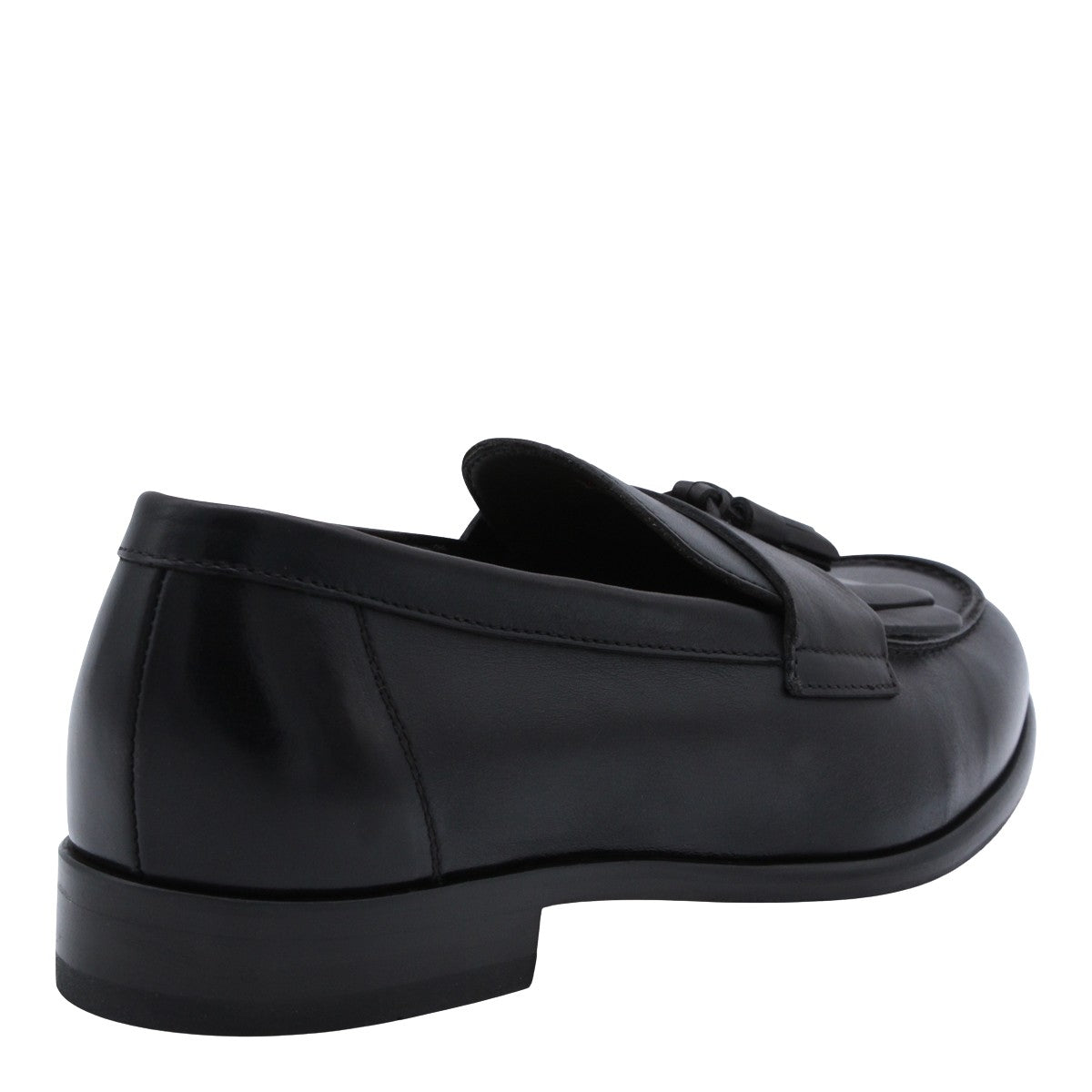 Polished Black Loafers with Rounded Toe