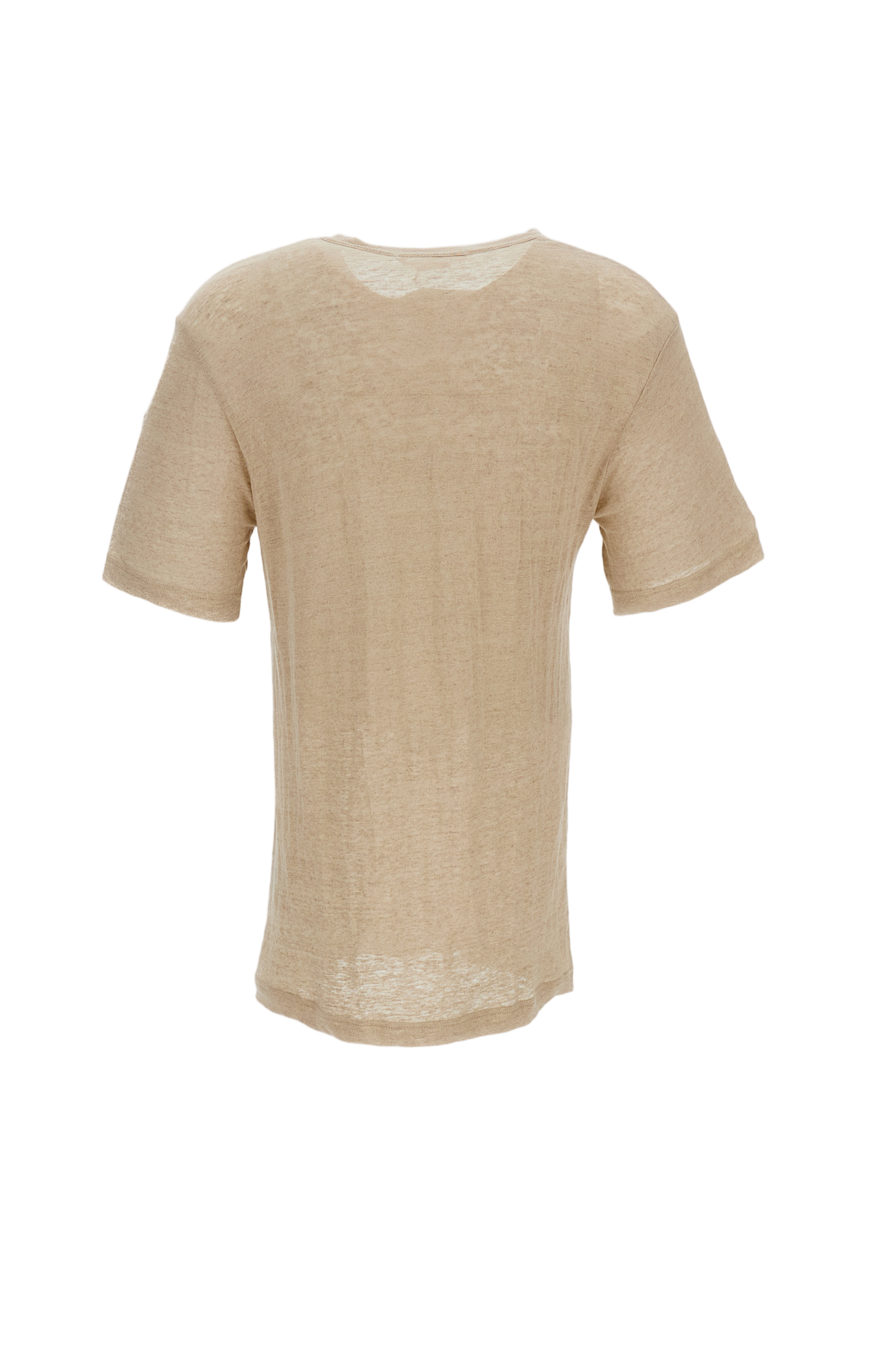 Beige Linen Short-Sleeve T-Shirt
