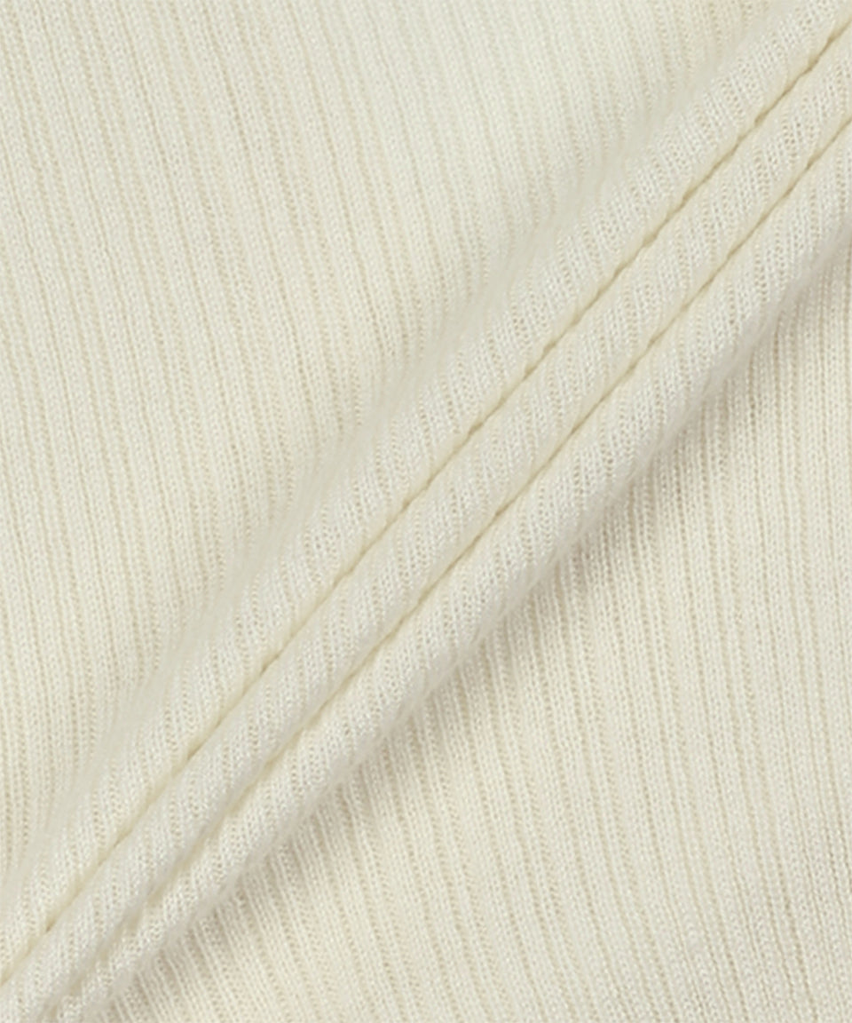 Ribbed Silk-Cashmere Blend Sweater with Notch Neckline