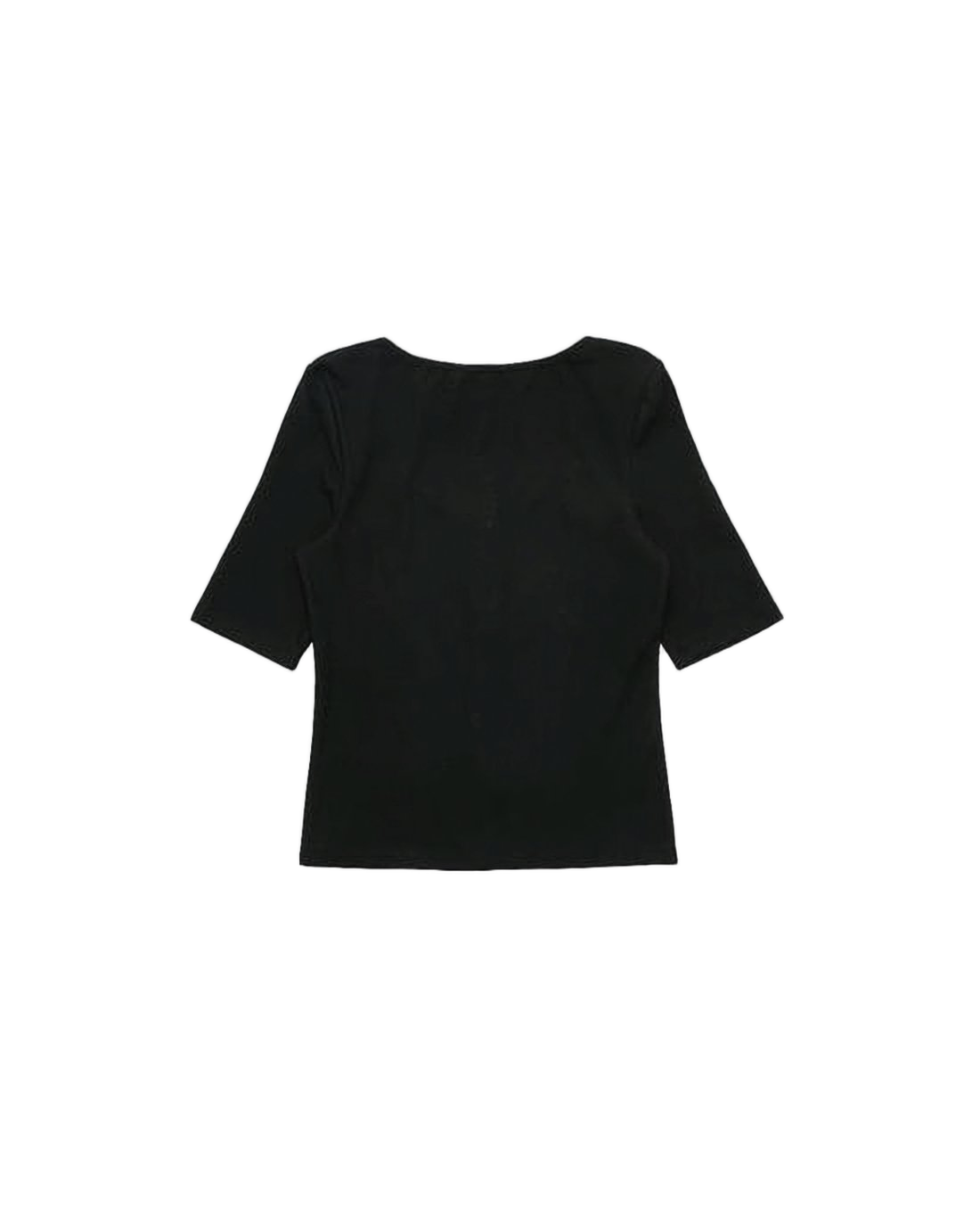 Cropped Black Cardigan with Button Closure