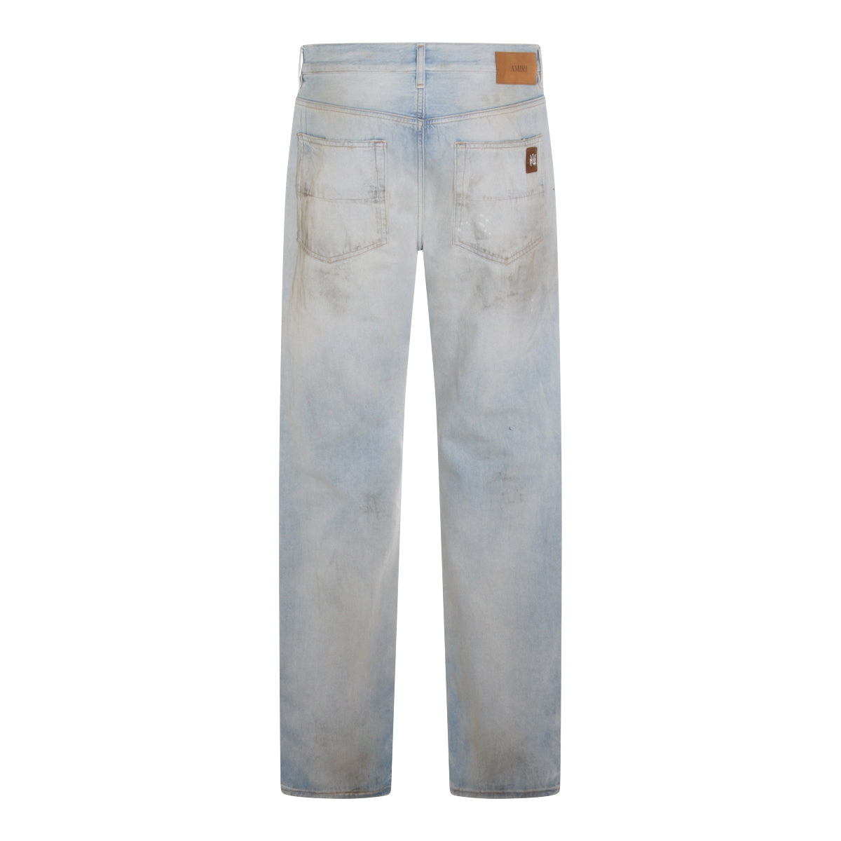 Light Blue Cotton Worn-Effect Jeans
