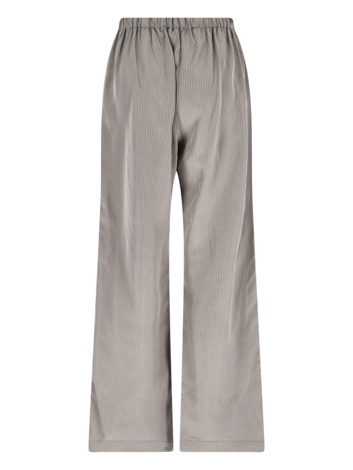 Striped Trousers In Grey Fabric, Medium Waist