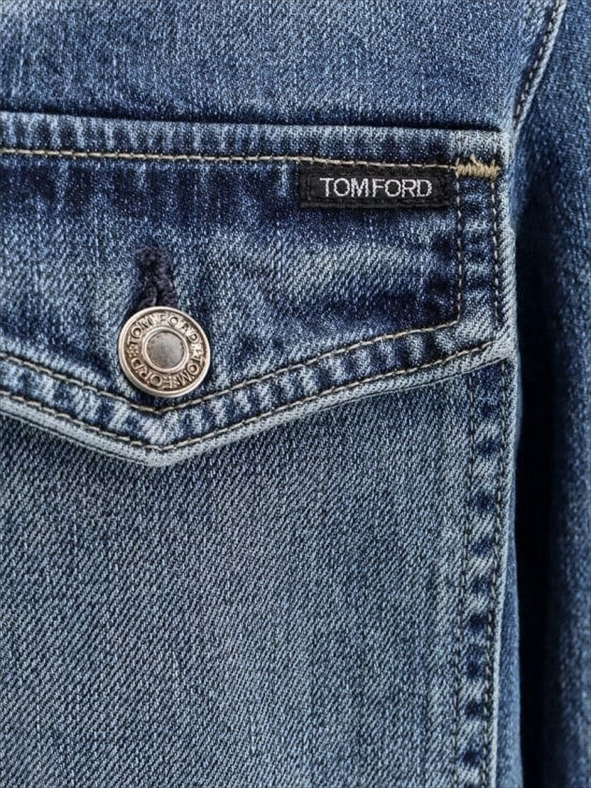 Classic Medium Blue Denim Jacket with Flap Pockets