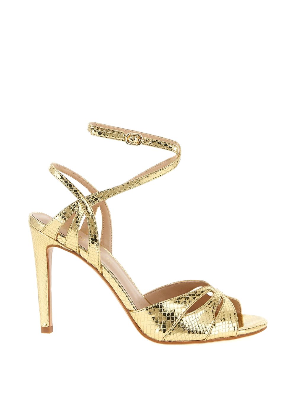 Textured Gold Flat Sandals