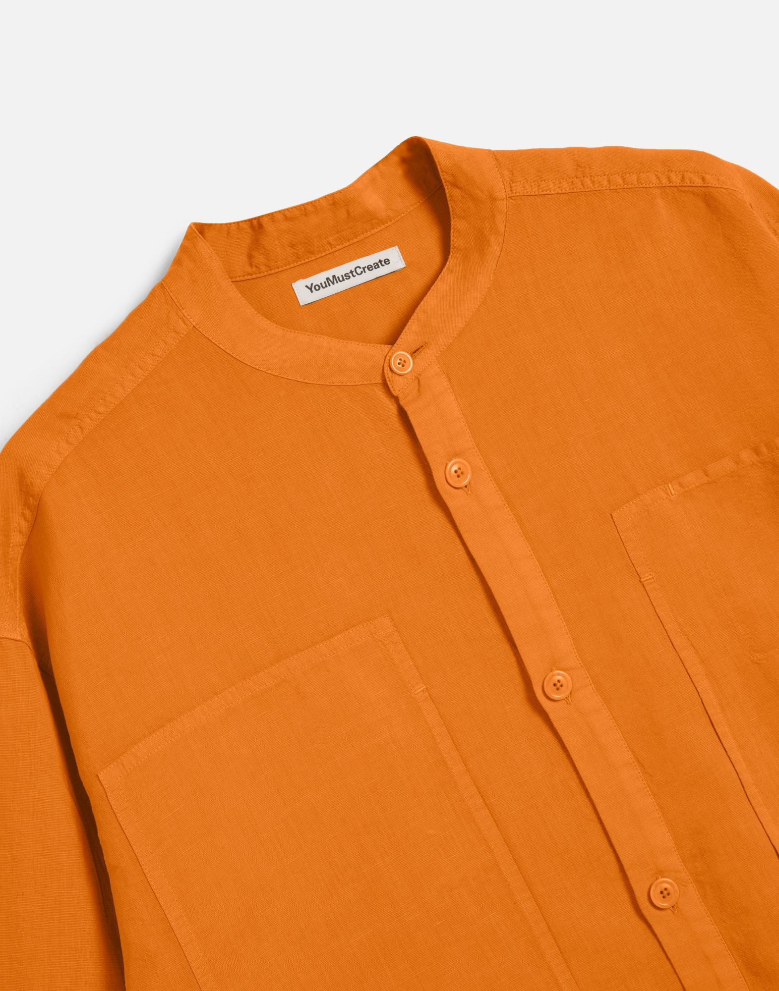 Orange Hawkeye Collarless Shirt