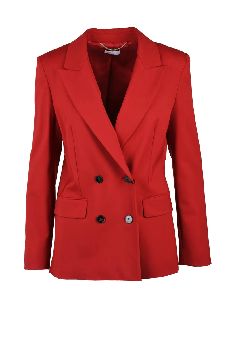 Nuptial Double-breasted Blazer - Red