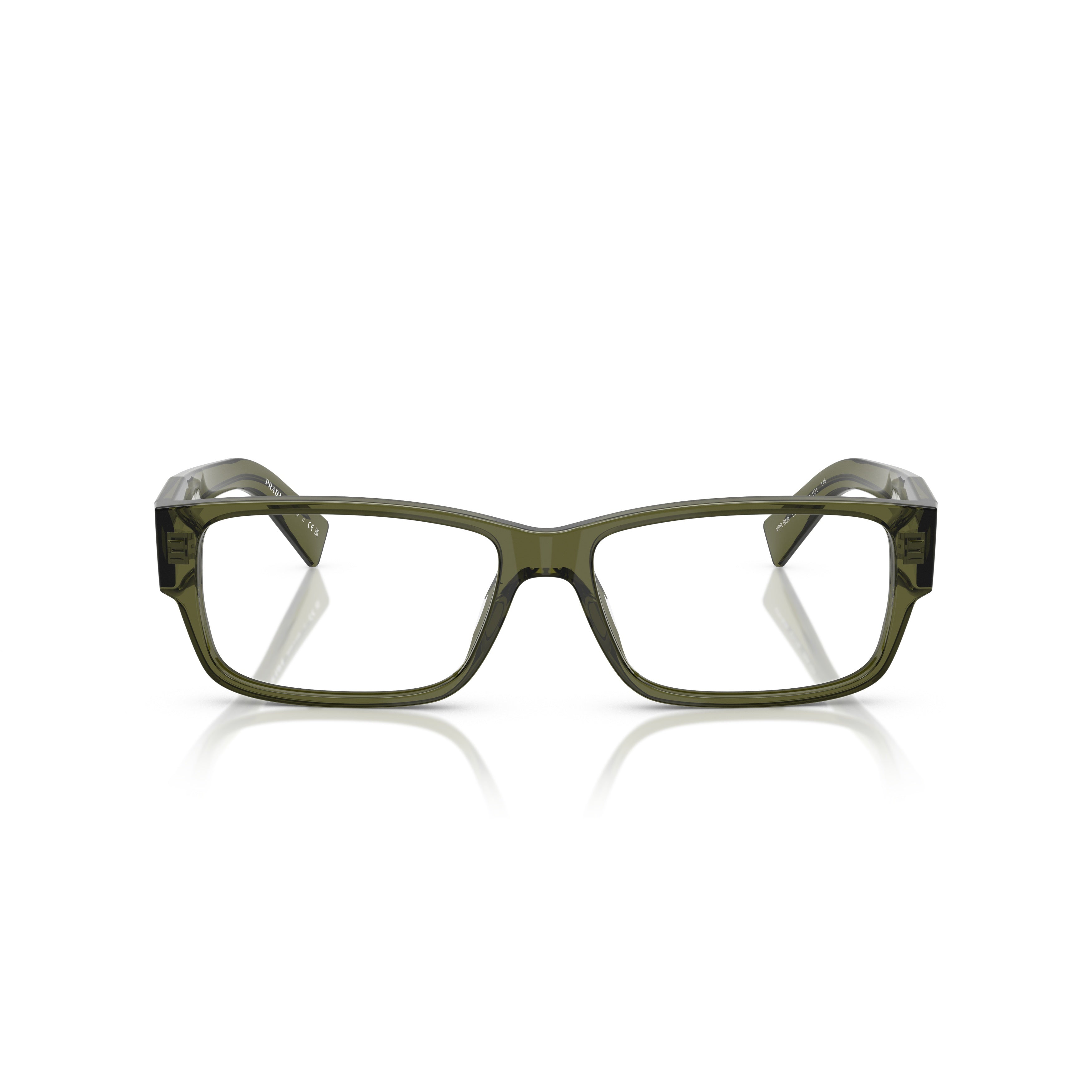 0pr B09v Translucent Olive Green Acetate Rectangular Eyeglasses