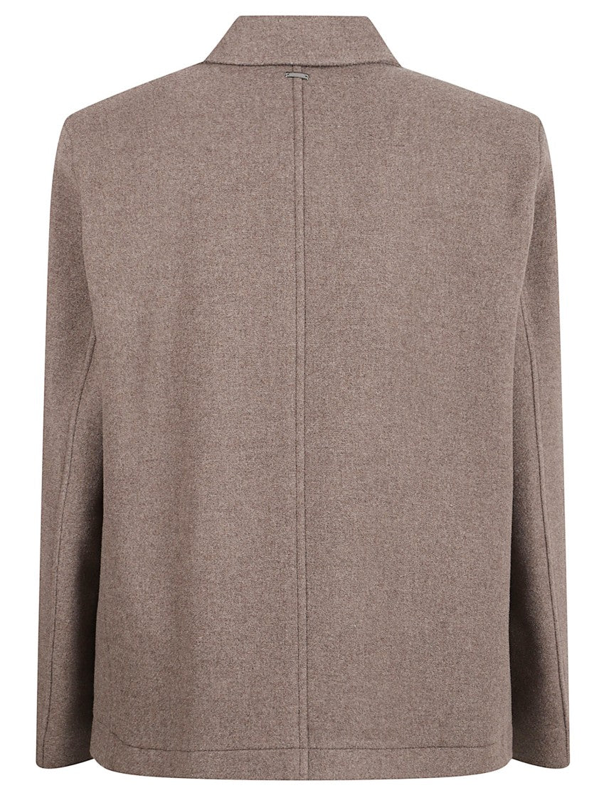 Double-Layered Wool Jacket With Twill Effect