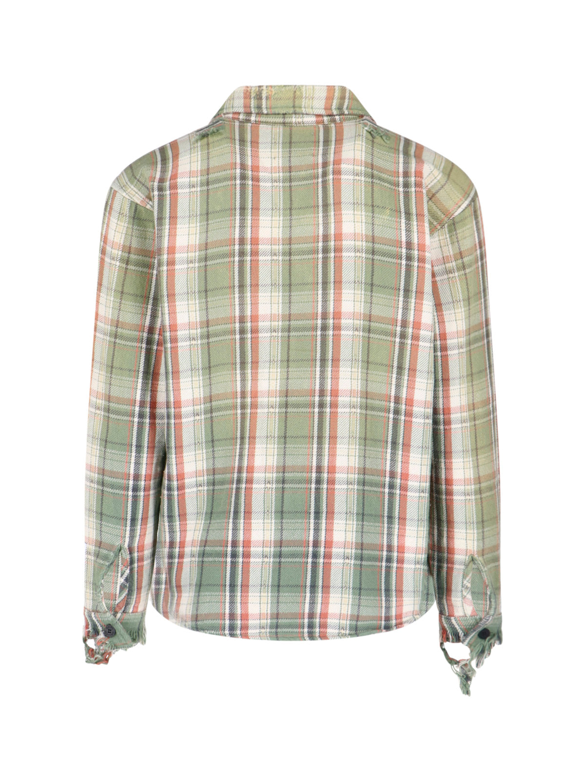 Green Plaid Cotton Casual Shirt