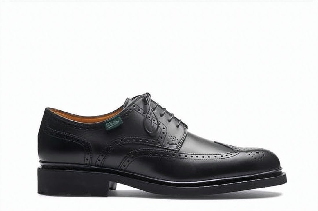 Classic Black Leather Brogue Dress Shoes