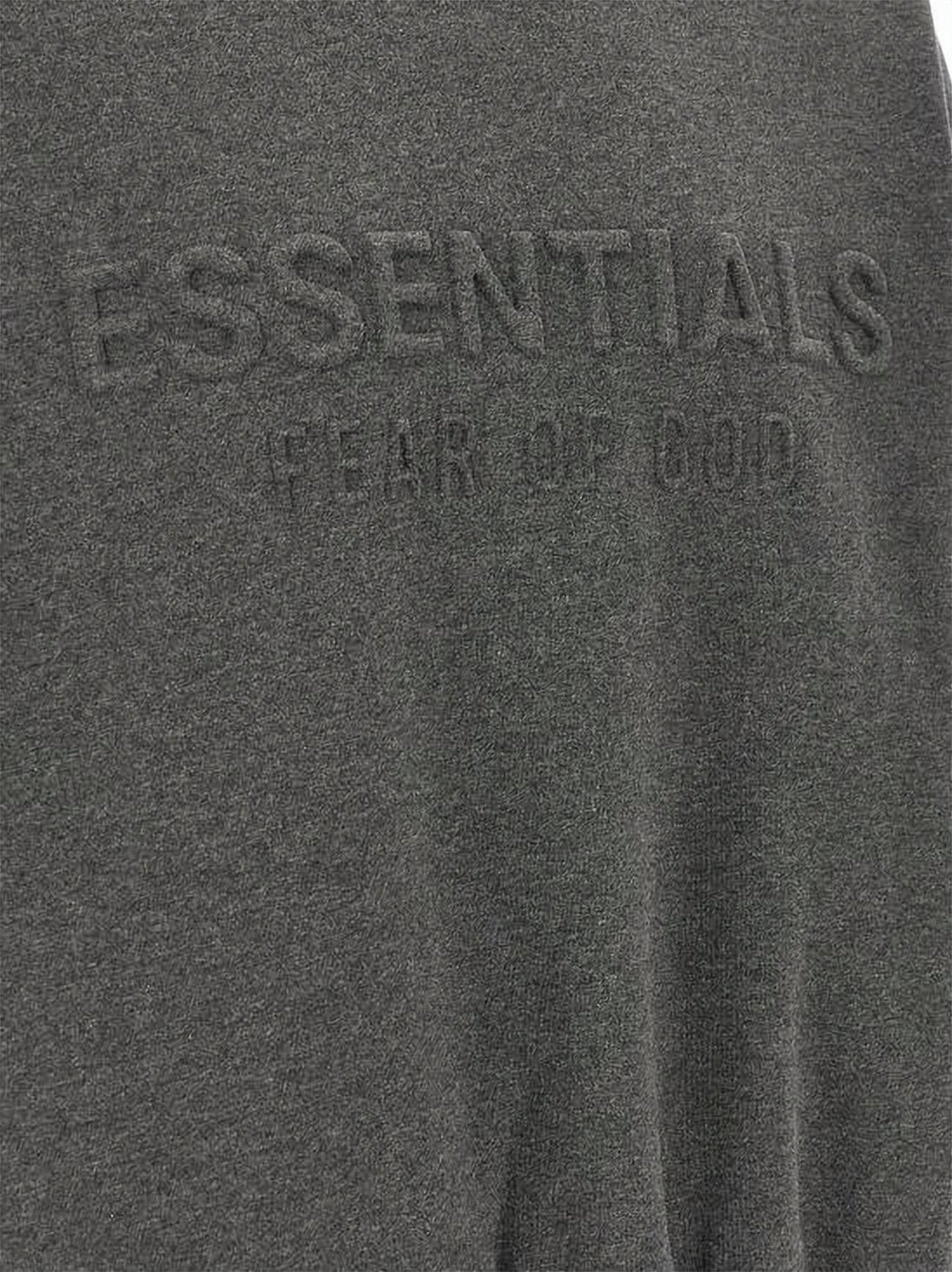 Relaxed Fit Cropped Hoodie with Tonal Embossed Logo