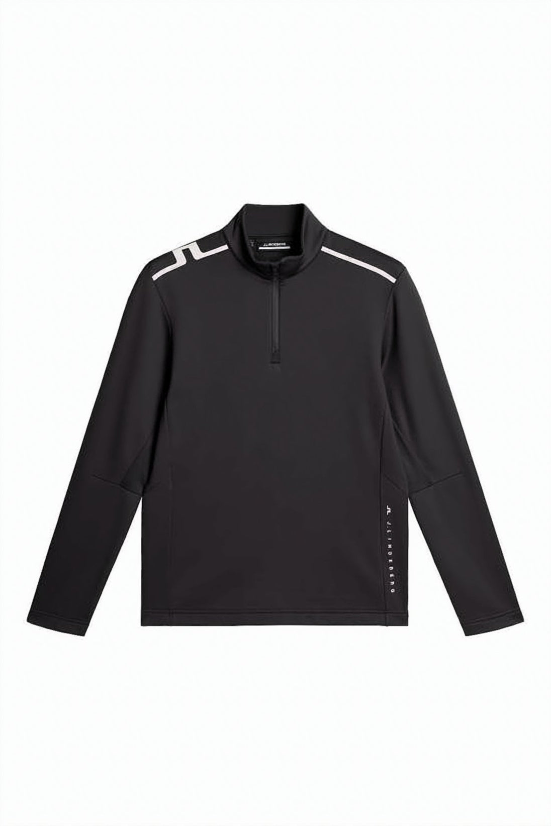 Fitted Black Turtleneck with Half-Zip