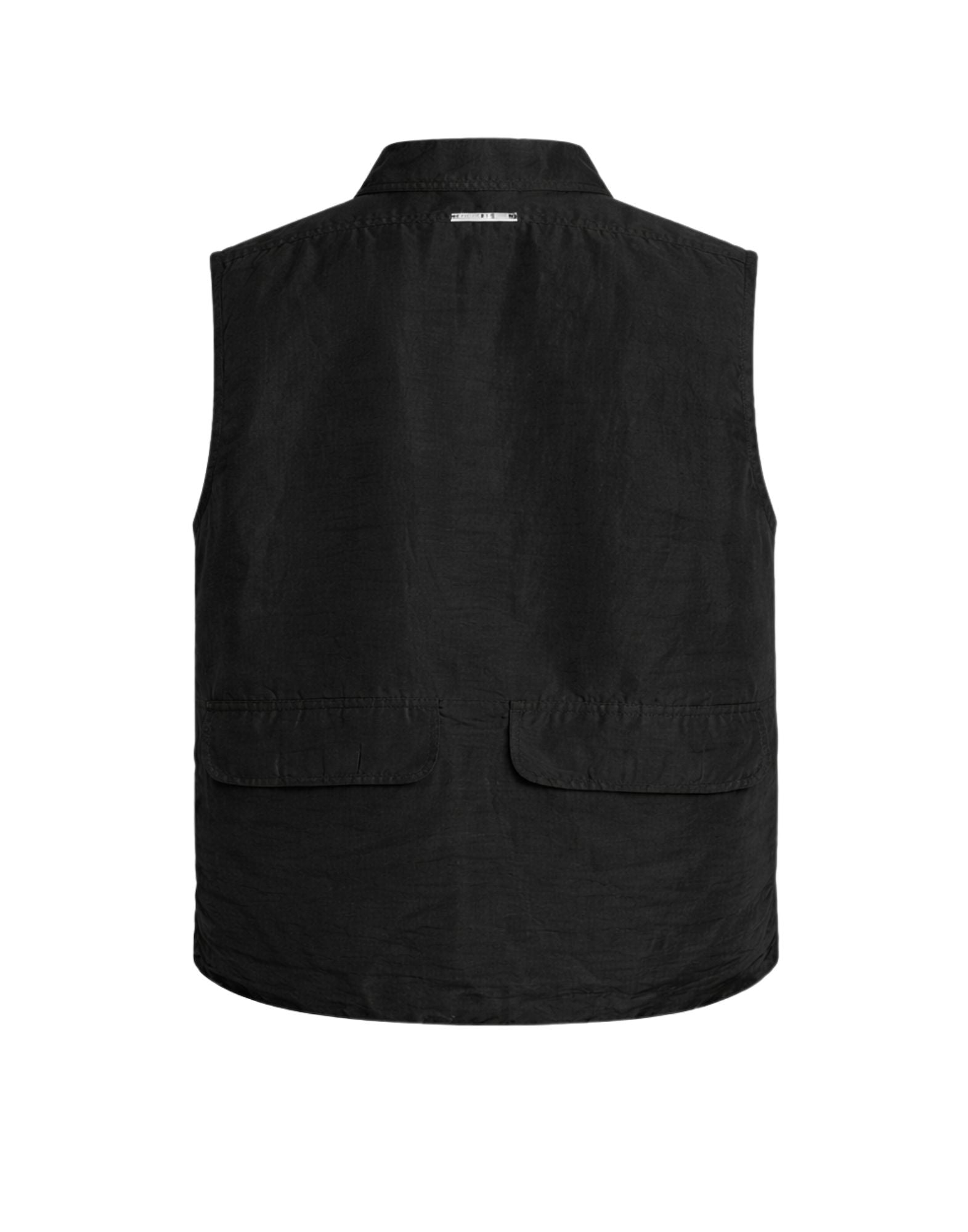 Black Hemp Blend Garment Dyed Fishing Vest