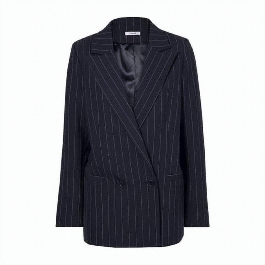 Pinstripe Tailored Double-Breasted Jacket