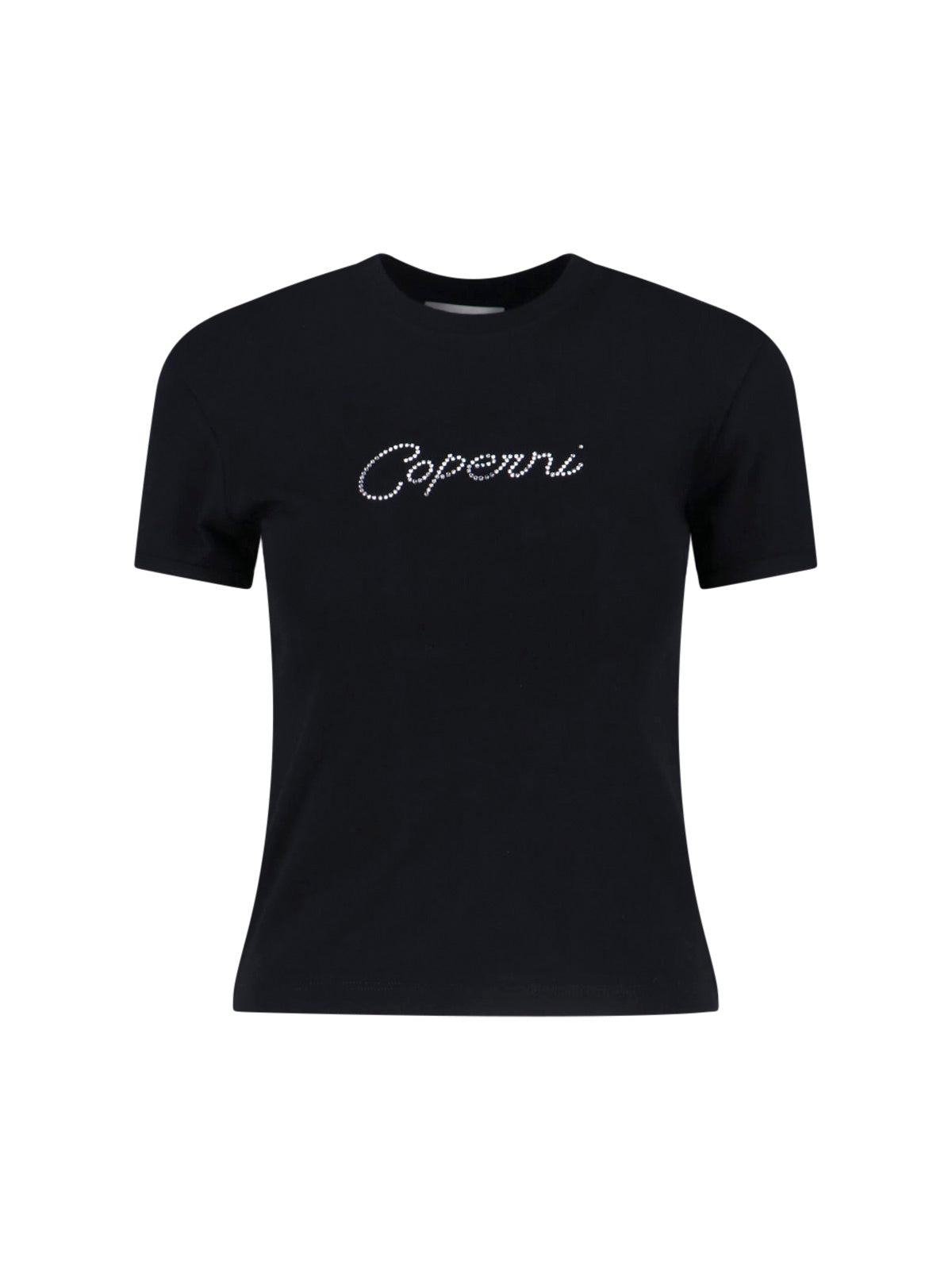 Black Organic Cotton Rhinestone Logo T-Shirt