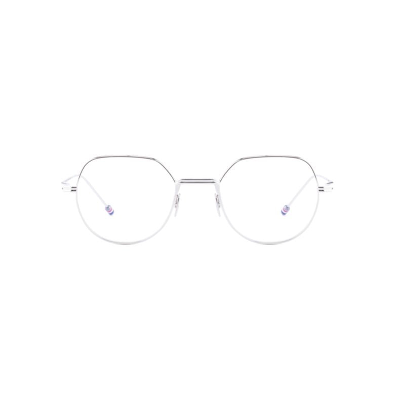 Ueo935a Geometric Silver Metal Frame Eyeglasses